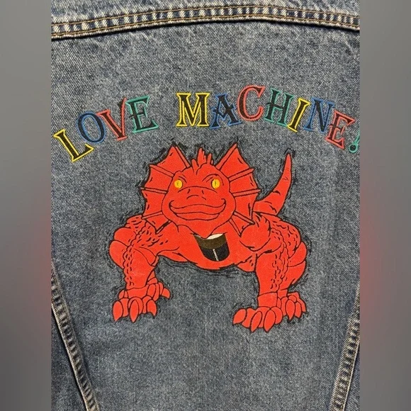 Vtg DURACELL LOVE ANIMAL Denim Jean Jacket - Picture 7 of 12